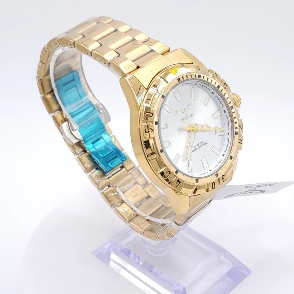 Invicta Specialty I 69031 Men's Gold Watch Silver Dial 42mm New